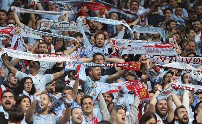 Aficionados del Celta en Balaídos.