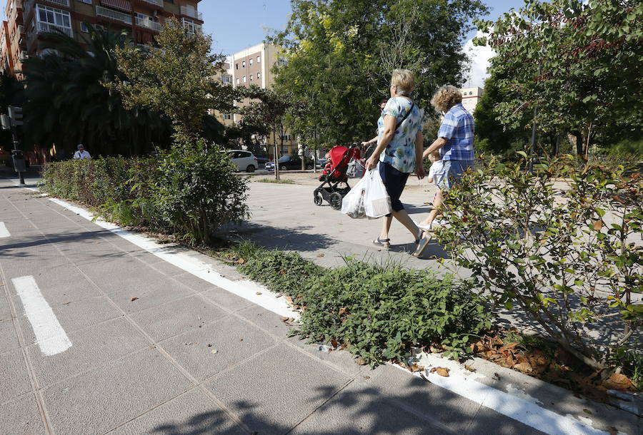 Avenida Blasco Ibáñez. El jardin central puede ser un buen lugar para hacer running. Sus casi 3 kilómetros entre Viveros y la Estación del Cabanyal pueden servir para hacer un recorrido óptimo.