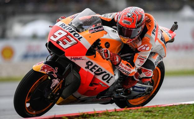 Marc Márquez, durante la carrera en Sepang. 