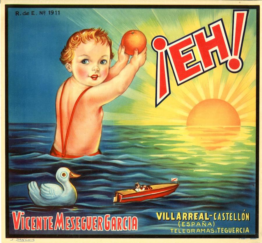 Las etiquetas más antiguas de naranjas valencianas datan de 1914. A partir de 1918 el diseño de estas se sofistican y se suceden bellas creaciones de gran calidad. De talleres como J. Aviñó, Durá, Huguet o Gráficas Vicent salen estampas dignas de museos, con estéticas cinematográficas y empeñadas en retratar un Mediterráneo idílico. Autores como Arturo Ballester, Sanjuán o Ruano López firman algunas etiquetas, que viven su esplendor hasta 1950. 