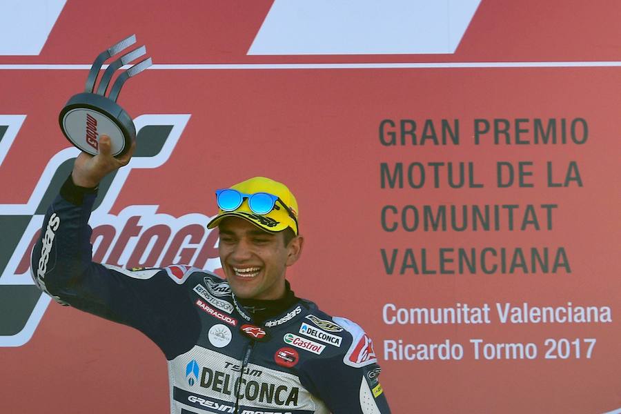 Estas son las mejores imágenes que deja la carrera de Moto3 y el podio de Jorge Martín en el circuito Ricardo Tormo