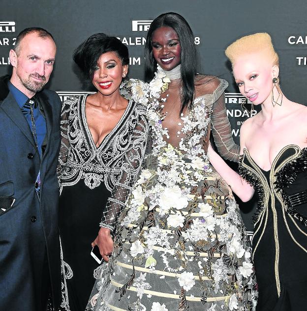 Tim Walker, Jaha Dukureh, Duckie Thot y Thando Hopa, en la presentación.