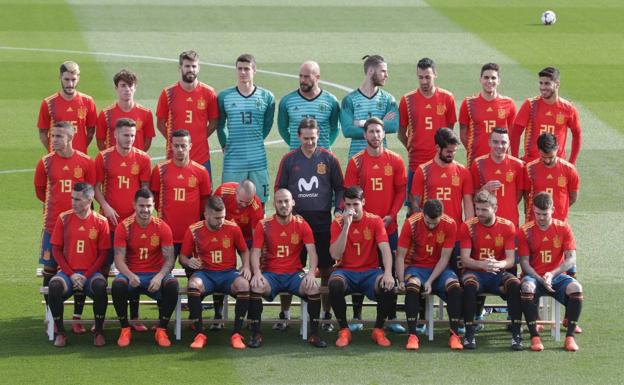 La selección, con la nueva camiseta. 