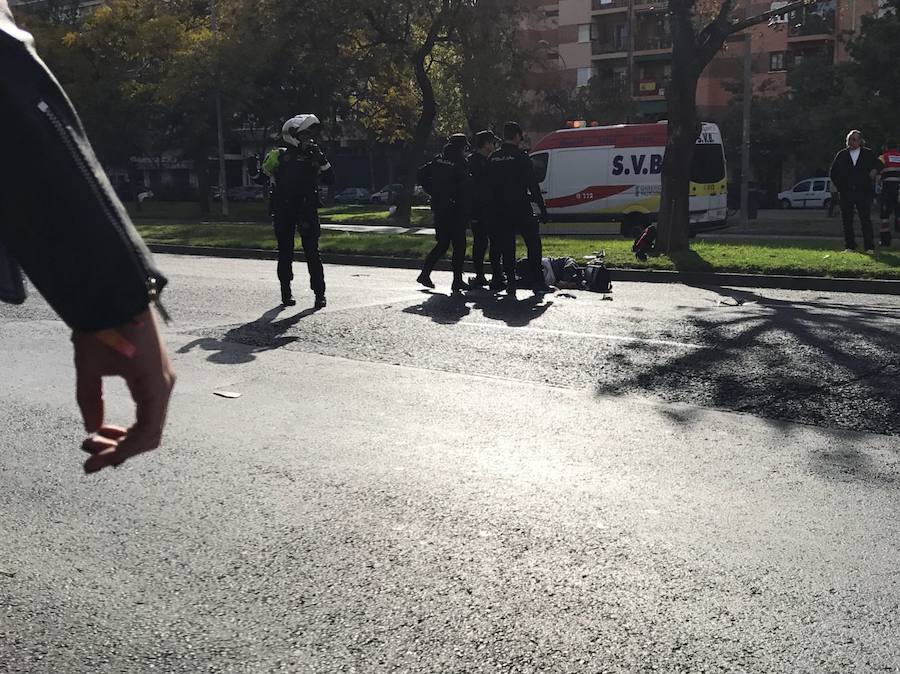 Fotos del accidente en Blasco Ibáñez en el que ha fallecido un peatón atropellado