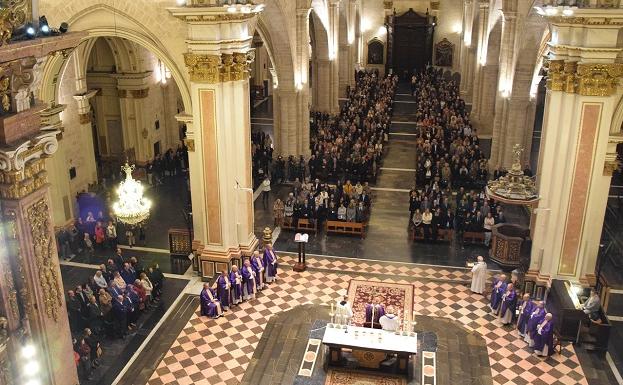 La Catedral de Valencia durante la misa funeral en recuerdo de Rita Barberá.