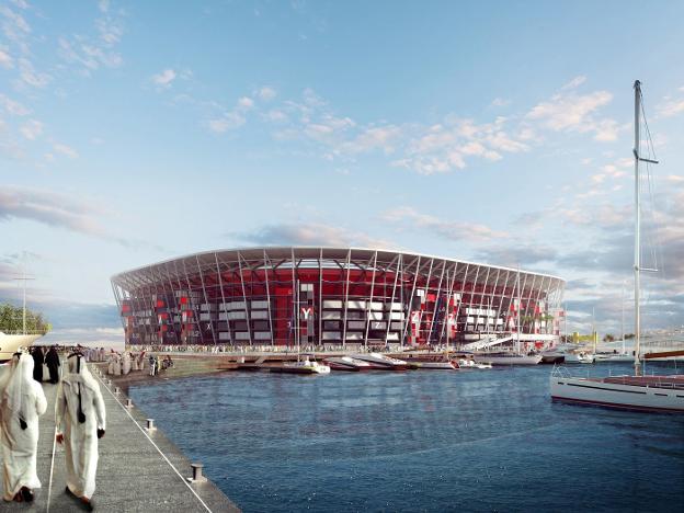 El Ras Abu Aboud Stadium del despacho de Fenwick para el Mundial de Catar. 