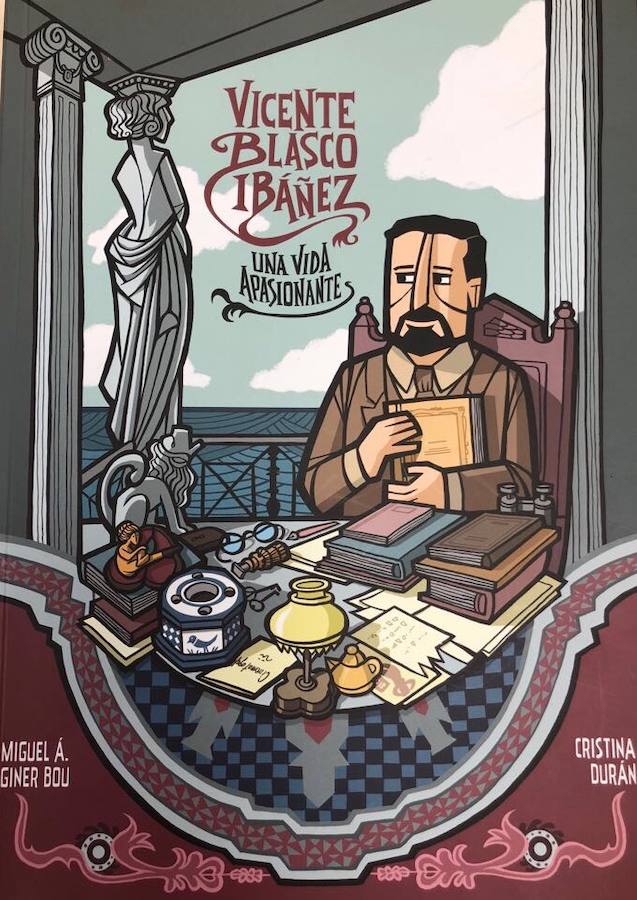 La vida de Vicent Blasco Ibánez representada en viñetas, dibujos y bocadillos. Este viernes se ha presentado la última biografía del escritor, esta vez de forma muy particular: en cómic.