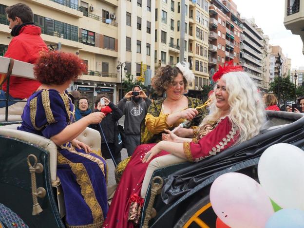 Las tres magas, en el desfile celebrado en enero del pasado año. 