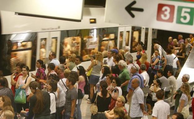 Huelga en el metro de Valencia.