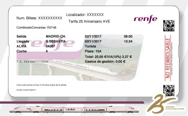 Yo logré comprar un billete de 25 euros de Renfe