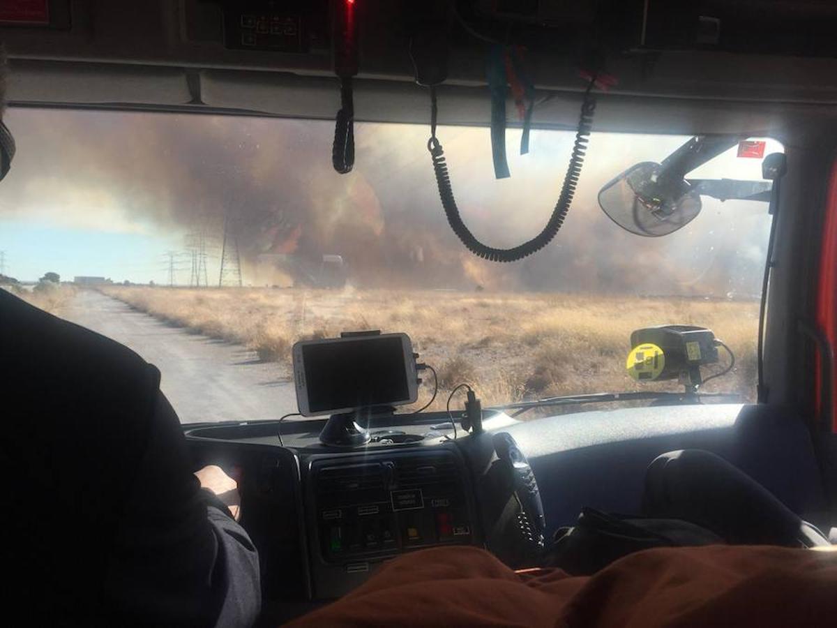 Fotos del incendio en la Marjal dels Moros en Sagunto