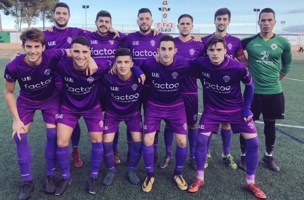 Once inicial de la UE Gandia en el Guillermo Olagüe antes de enfrentarse al Benidorm. 