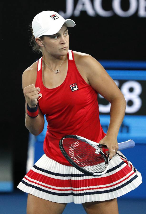 La también australiana Ashleigh Barty prefiere el rojo vivo.