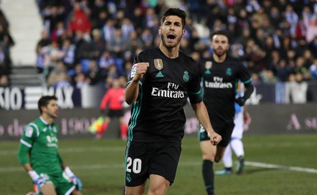 Marco Asensio, tras anotar el gol de la victoria.