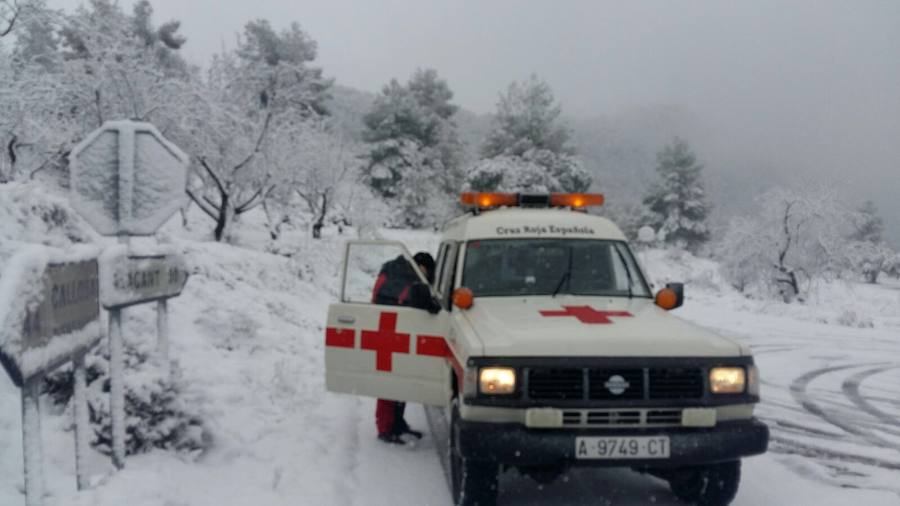 Fotos de nieve en la provincia de Alicante y de Valencia