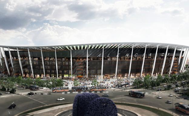 Recreación de cómo quedaría el nuevo estadio, según el último proyecto presentado.