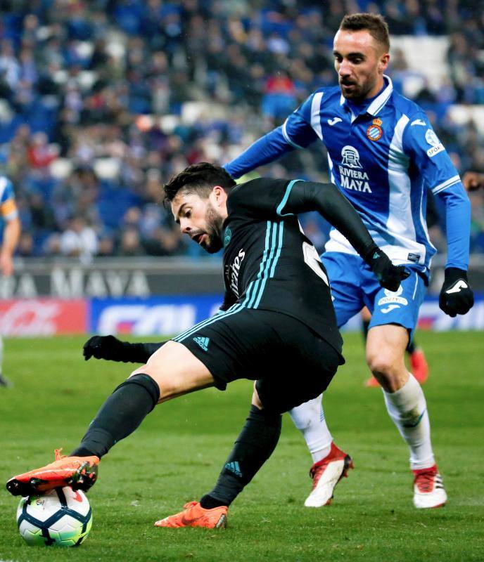 Las mejores imágenes del partido correspondiente a la 26ª jornada de Liga entre el Espanyol y el Real Madrid