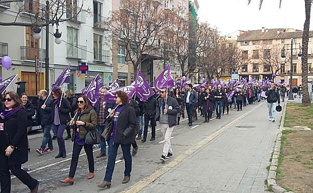 Manifestación de UGT el Día de la Mujer en Valencia. 
