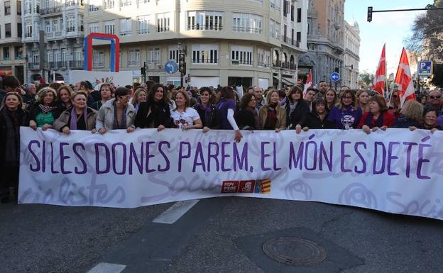 Manifestación de UGT el Día de la Mujer en Valencia. 