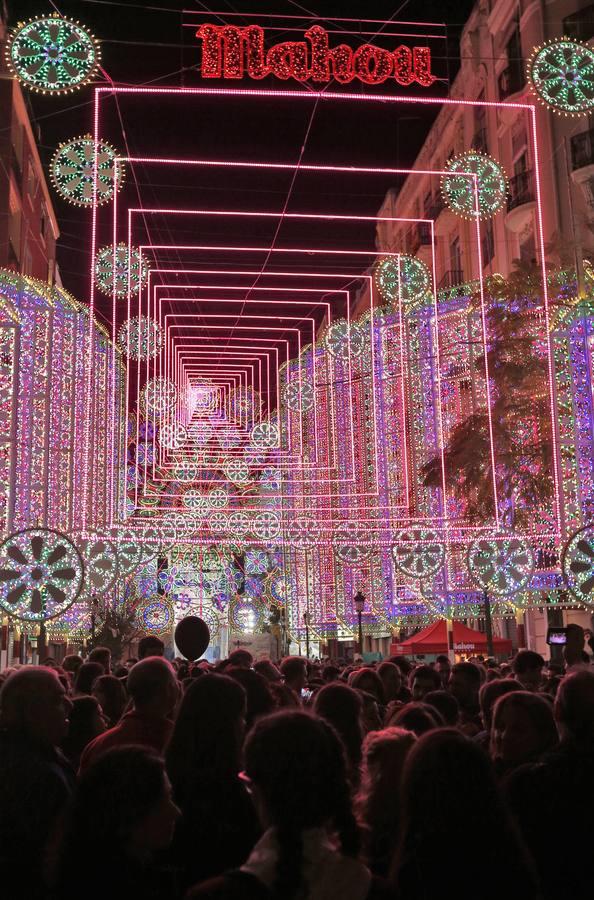 Encendido de luces en la falla Cuba - Literato Azorin.