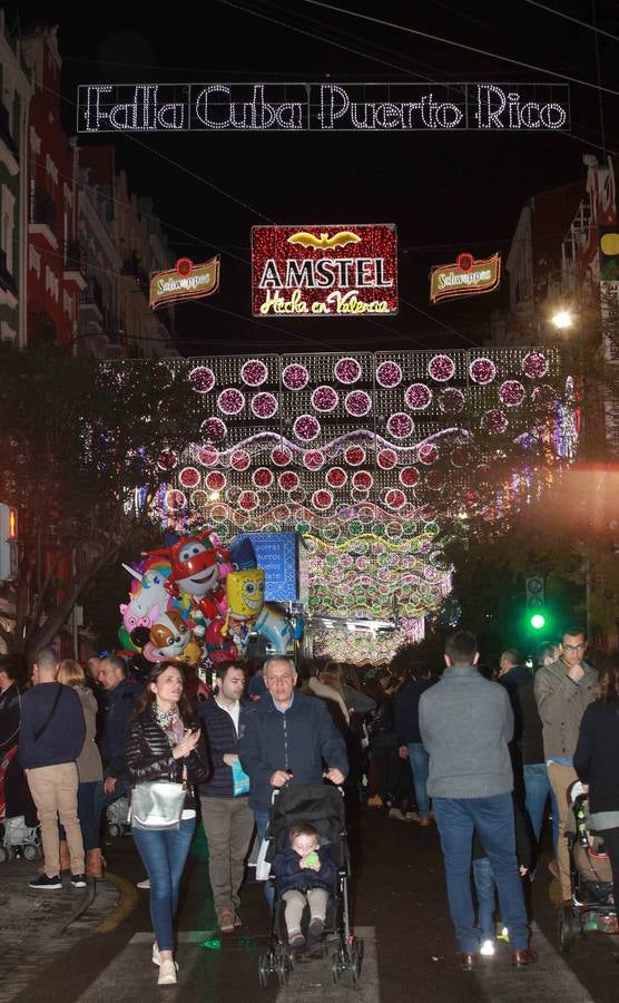 Iluminación de la falla Cuba-Puerto Rico, ganadora del primer premio de las Fallas 2018