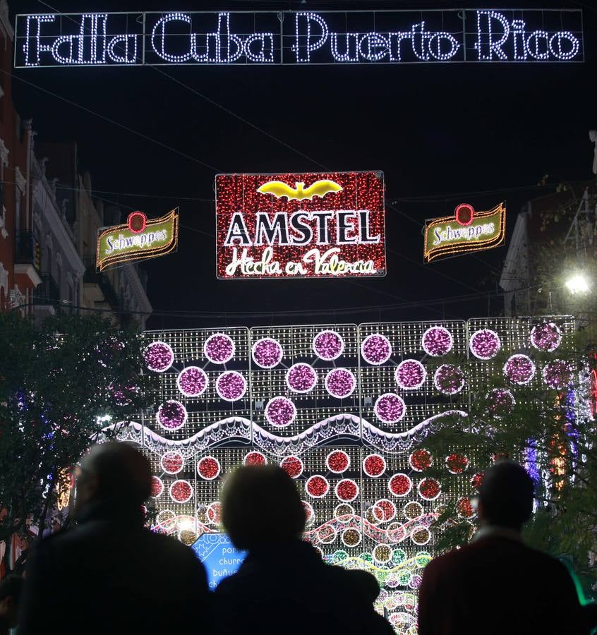 Iluminación de la falla Cuba-Puerto Rico, ganadora del primer premio de las Fallas 2018