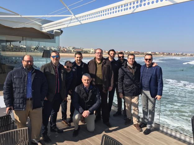 Los empresarios de renting, durante la presentación.