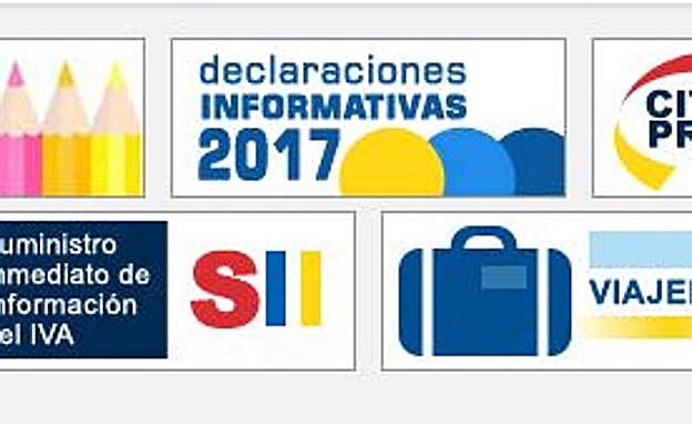 Opciones en la web de la Agencia Tributaria. 