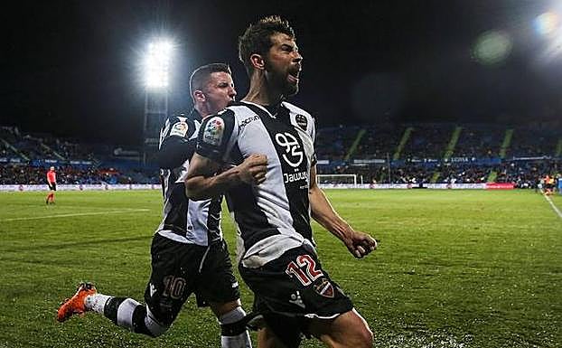 Coke celebra el gol de la victoria ante el Getafe.