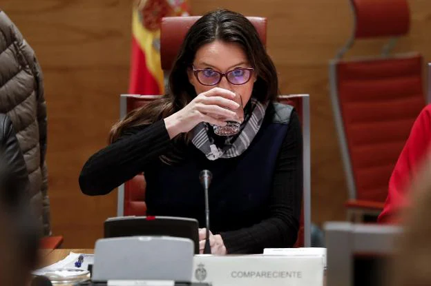 Mónica Oltra, ayer ante la Comisión de Investigación. 