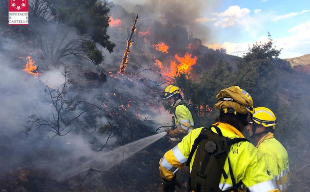 Incendio forestal en Montán (Castellón)