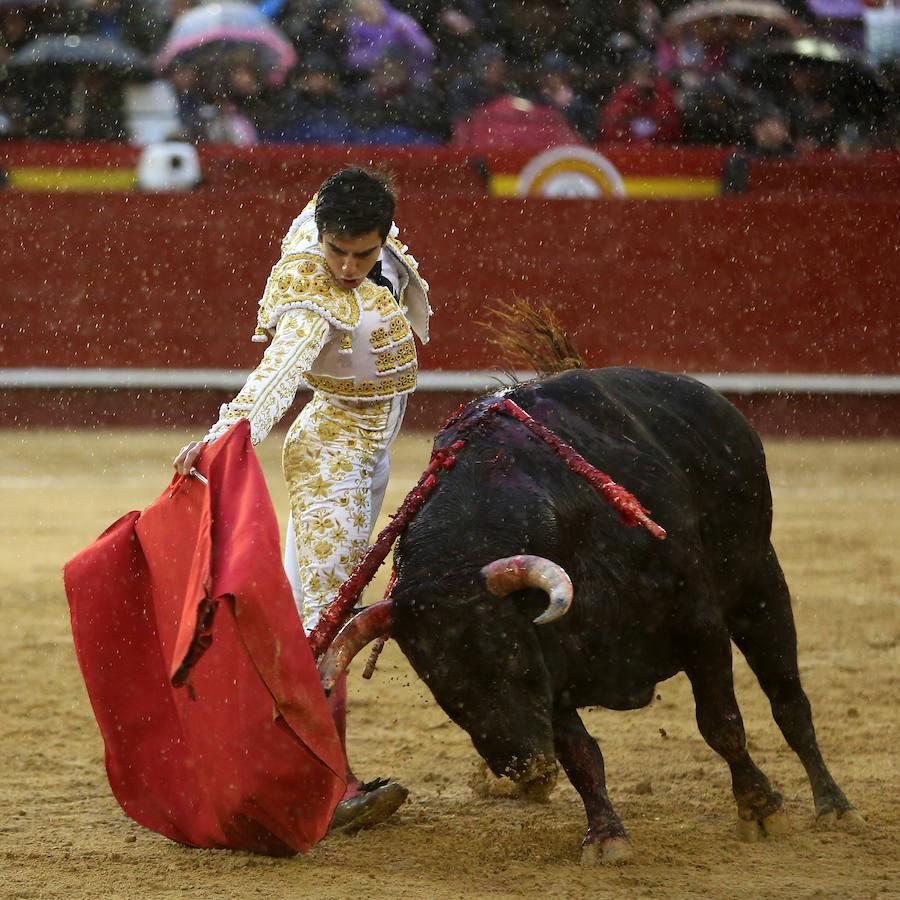 El joven matador venezolano Jesús Enrique Colombo cortó la única oreja concedida en la corrida que cerró este lunes la feria de Fallas, celebrada bajo un aguacero y en la que los fallos con la espada dejaron sin premio dos buenas y templadas faenas de los extremeños Antonio Ferrera y Ginés Marín.