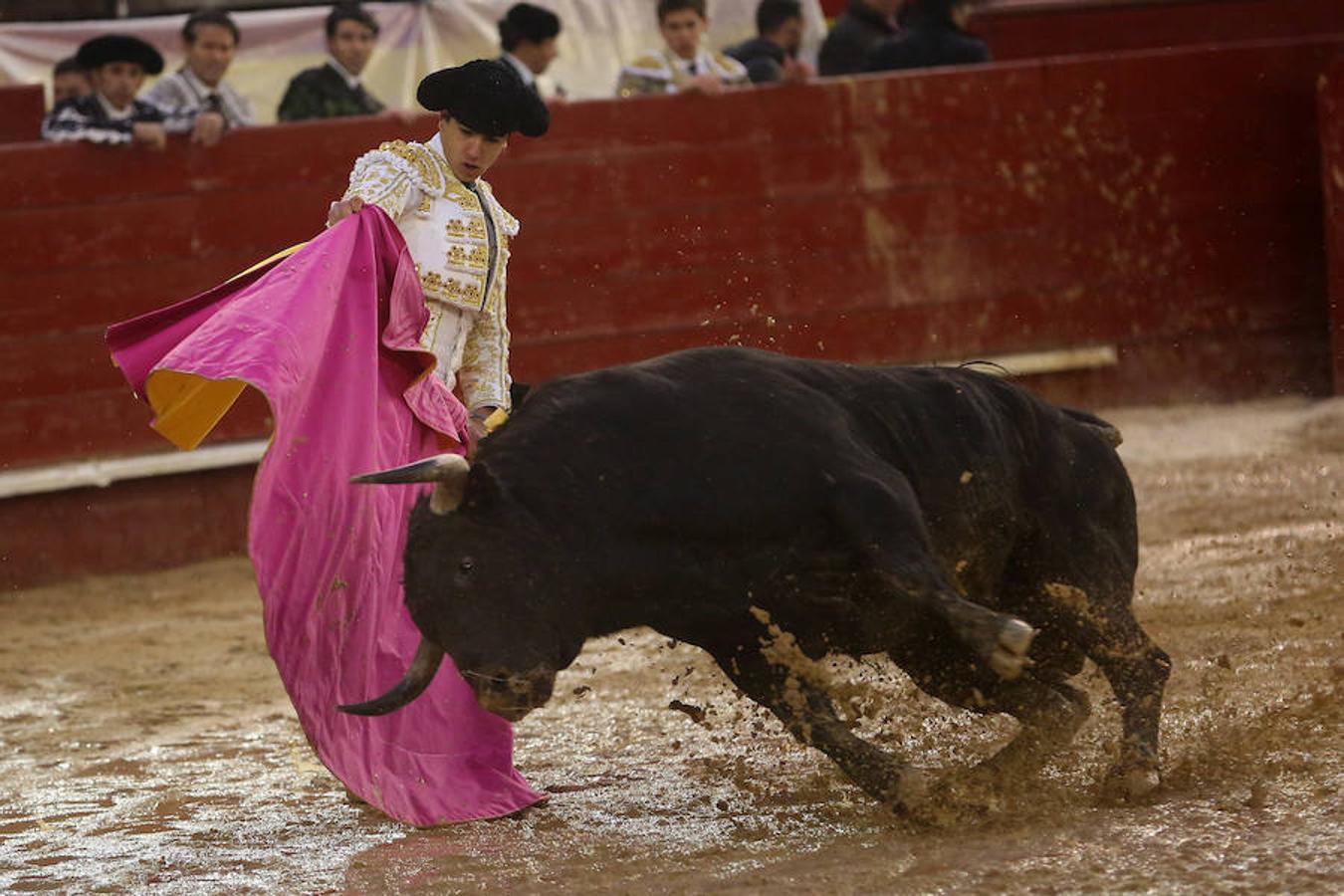 El joven matador venezolano Jesús Enrique Colombo cortó la única oreja concedida en la corrida que cerró este lunes la feria de Fallas, celebrada bajo un aguacero y en la que los fallos con la espada dejaron sin premio dos buenas y templadas faenas de los extremeños Antonio Ferrera y Ginés Marín.