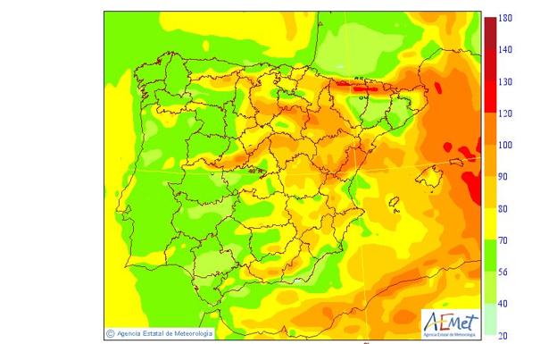 Rachas de viento previstas. ,