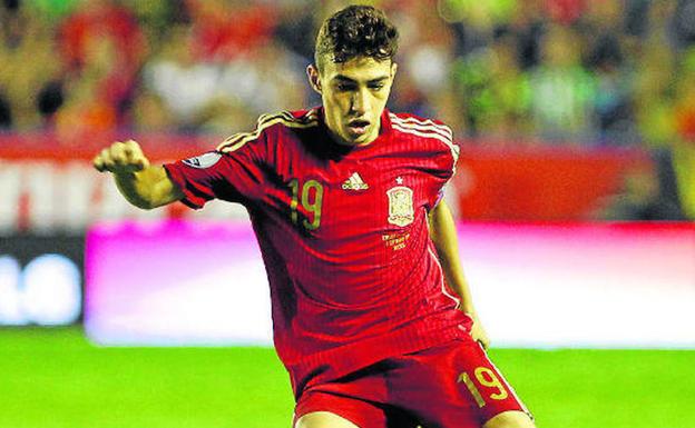 Munir el Haddadi, el día de su debut con la selección española. 