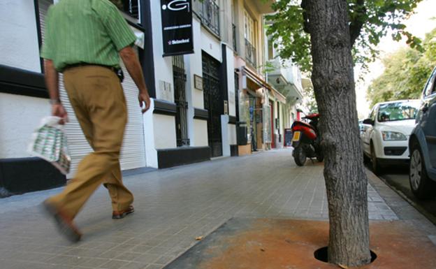 Una calle de la zona de Cánovas, en Valencia, donde se produjo uno de los robos.