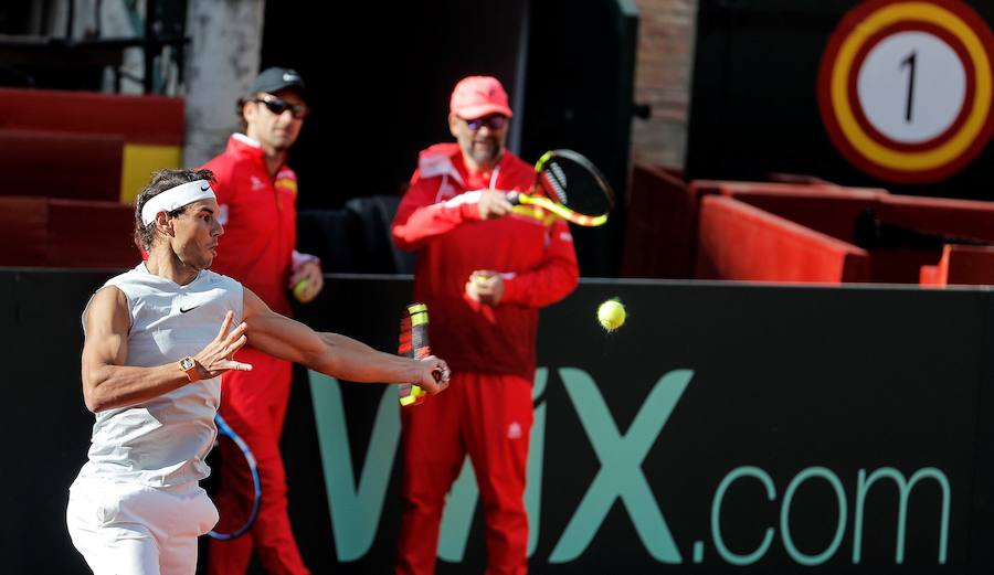 Así han sido los entrenamientos de Rafa Nadal y Roberto Bautista en la Plaza de Toros de Valencia