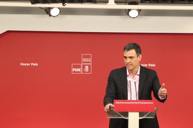 El secretario general del PSOE, Pedro Sánchez, ayer. 
