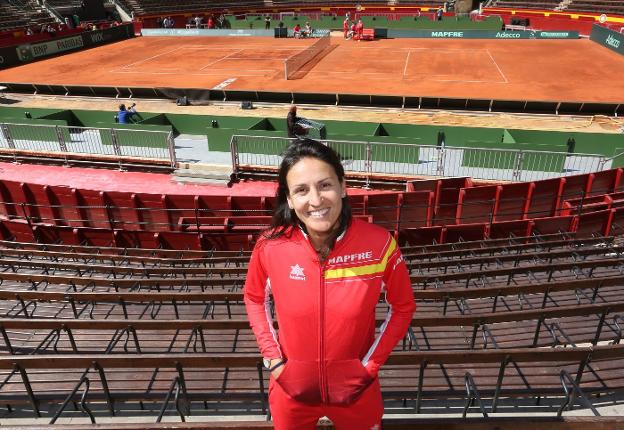 La tenista Arantxa Parra, delegada del equipo español de Copa Davis. 