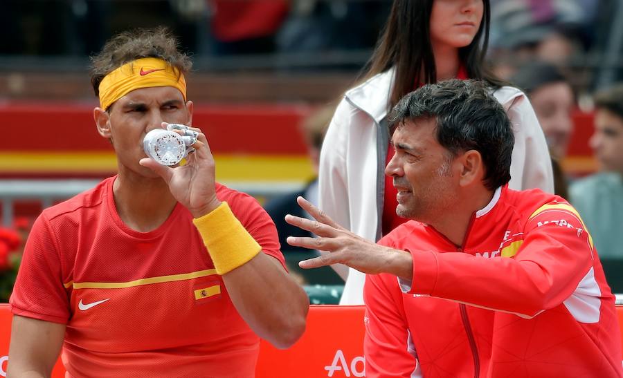 Estas son las imágenes que deja el segundo partido de individuales de la Copa Davis en la plaza de toros de Valencia