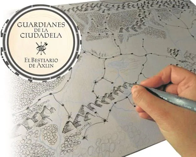  Mapa. Boceto del mundo creado en 'Los Guardianes de la Ciudadela' que muestra su autora en su perfil de Twitter. 