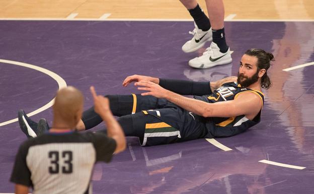 Ricky Rubio, en el Staples Center. 