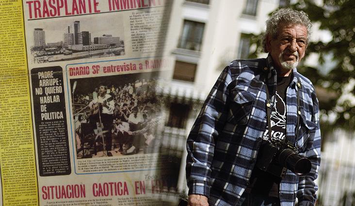 Juan Santiso, uno de los fotoperiodistas clave de la Transición recuerda su labor con la cámara que utilizaba en aquel año convulso.