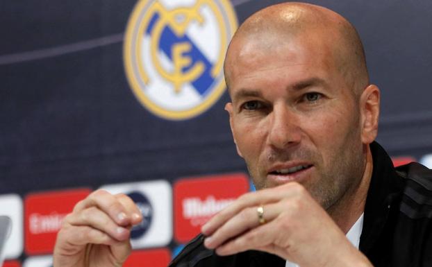 Zinedine Zidane, en rueda de prensa. 