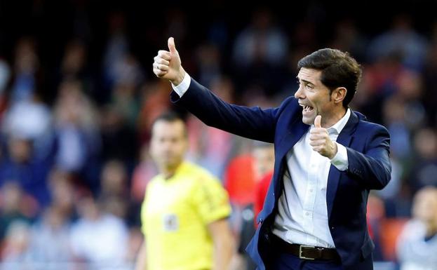 Marcelino durante el partido frente al Eibar.