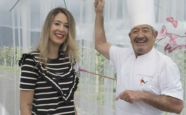 Ainhoa y Karlos Arguiñano en el estreno de la nueva temporada: « Karlos Arguiñano en tu cocina».