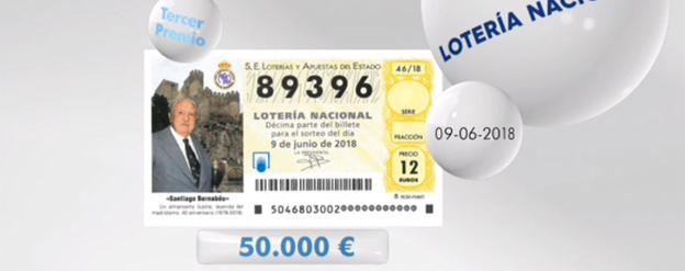 Tercer premio de la Lotería Nacional de hoy sábado 9 de junio de 2018