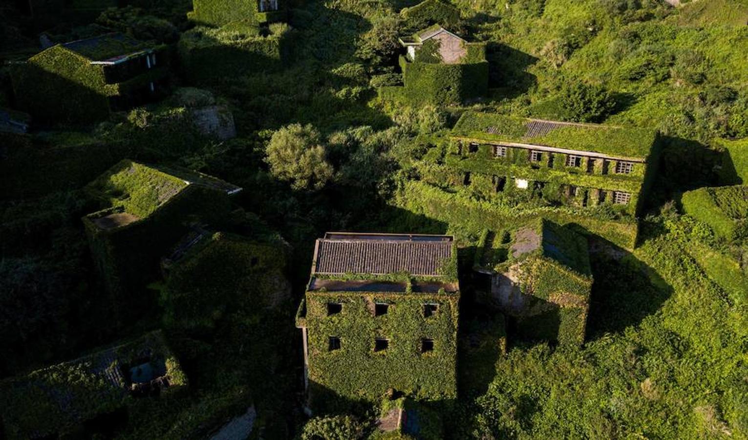 Cerca de 2.000 personas vivían en robustas casas de ladrillo que ascendían por una empinada ladera.