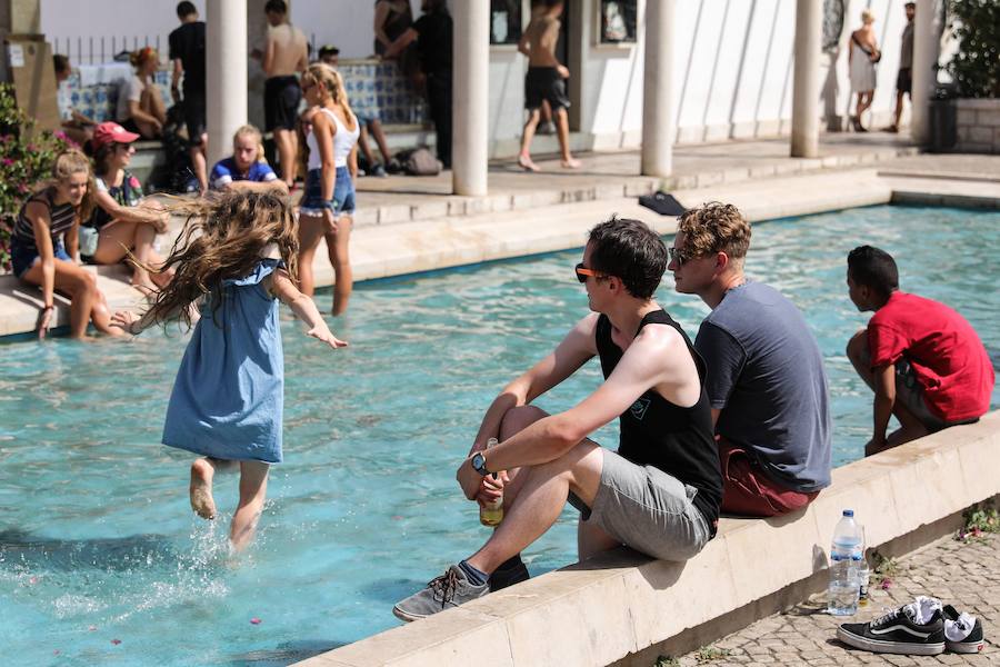 Imágenes de Portugal, donde también sufren ola de calor.