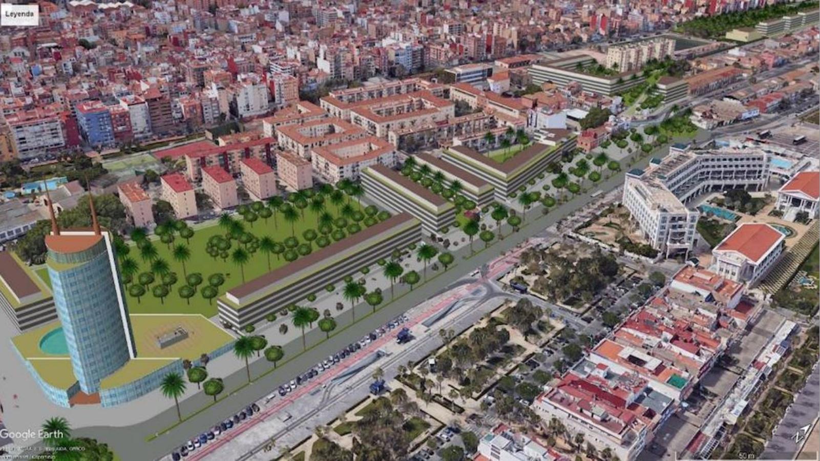 CABANYAL | El ayuntamiento de Valencia ha puesto en marcha un nuevo proyecto para el Plan del Cabanyal que esperan esté acabado antes de que finalice el mandato. Además de un millar de viviendas de promoción pública y un hotel de 15 plantas en la esquina de las calles Eugenia Viñes y Doctor Marcos Sopena, el planteamiento cuenta con una gran plaza ajardinada junto a la estación de Renfe. 